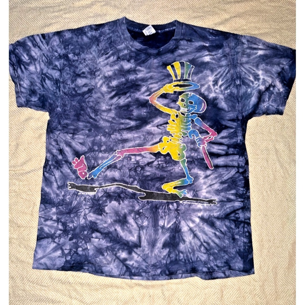 Vintage Grateful Dead Shake Your Bones Tie Dye T Shirt XL 1994 Skeleton Dancing